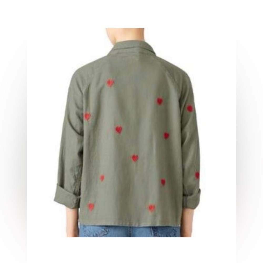 THE GREAT. Heart Embroidery Field/Army Jacket - Picture 2 of 7